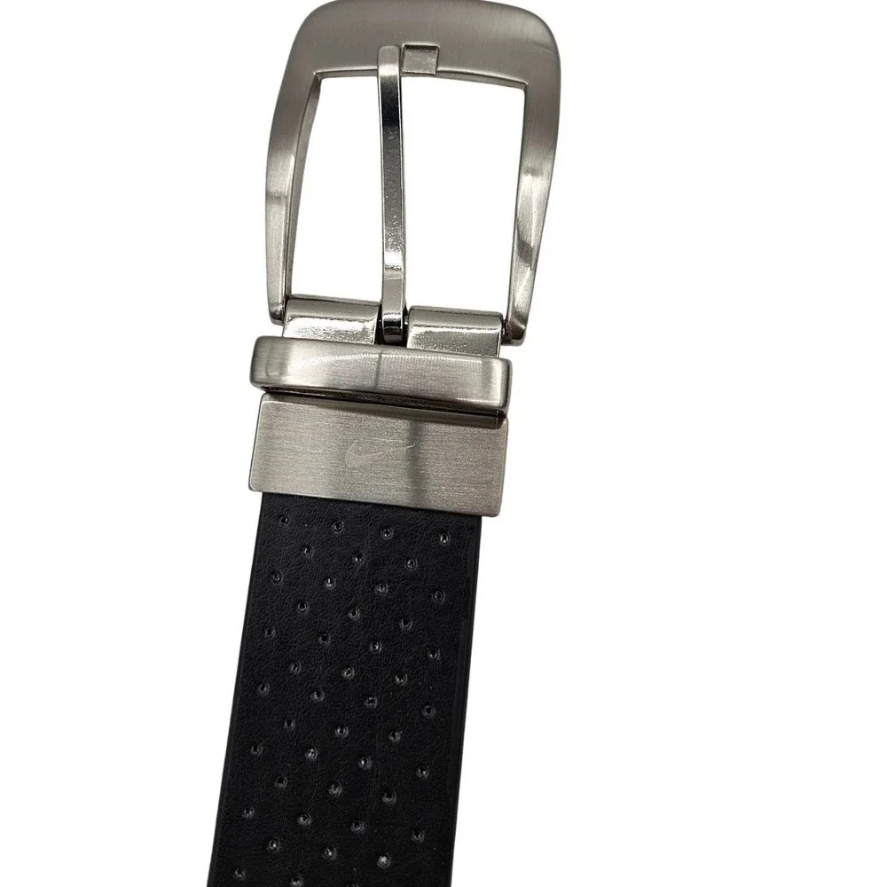 Nike‎ Mens Reversible Golf Belt Black White Perforated Size 38 11130-25